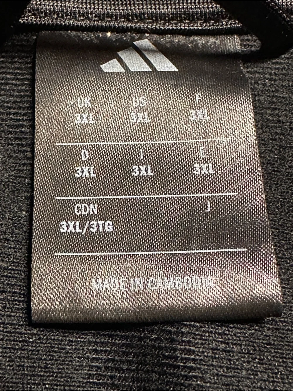 Adidas Men’s 3XL Black Full Zip Track Jacket Tonal Logo